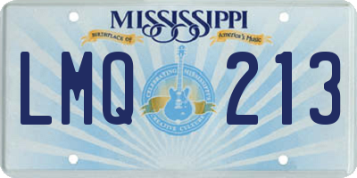MS license plate LMQ213