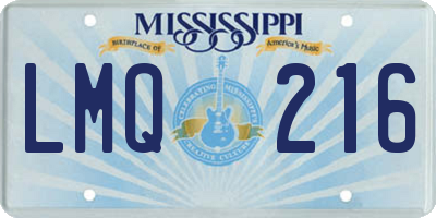 MS license plate LMQ216