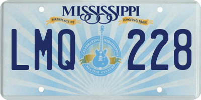 MS license plate LMQ228
