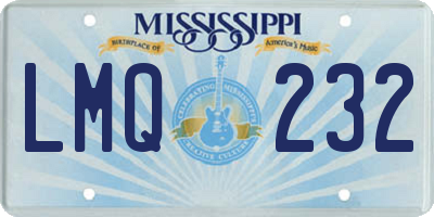 MS license plate LMQ232
