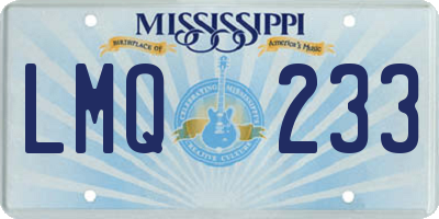 MS license plate LMQ233