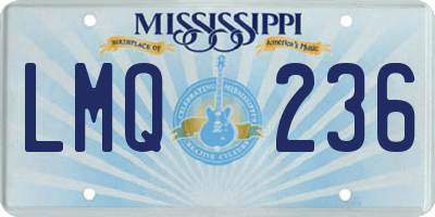 MS license plate LMQ236