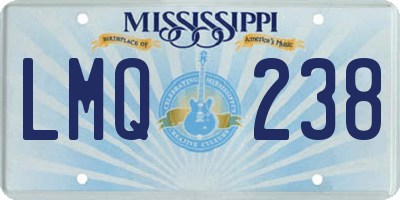 MS license plate LMQ238