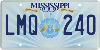 MS license plate LMQ240