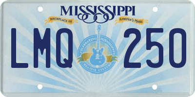 MS license plate LMQ250