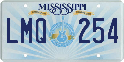 MS license plate LMQ254