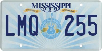 MS license plate LMQ255