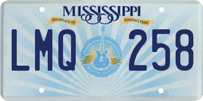 MS license plate LMQ258