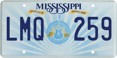 MS license plate LMQ259