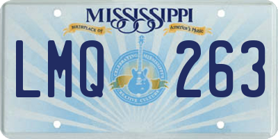 MS license plate LMQ263