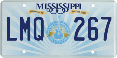 MS license plate LMQ267