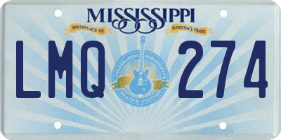 MS license plate LMQ274