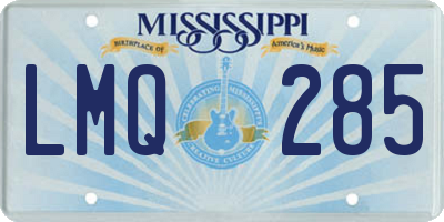 MS license plate LMQ285