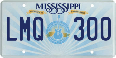 MS license plate LMQ300