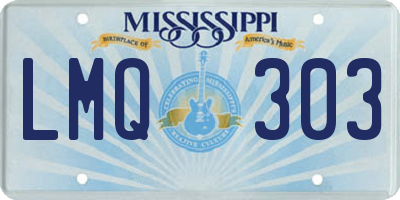 MS license plate LMQ303