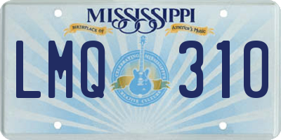 MS license plate LMQ310