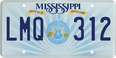 MS license plate LMQ312
