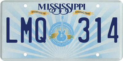 MS license plate LMQ314