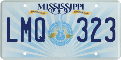 MS license plate LMQ323