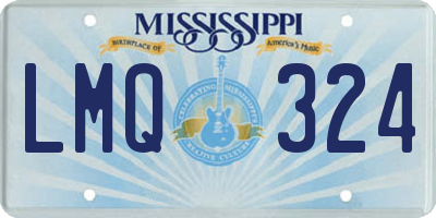 MS license plate LMQ324
