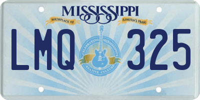 MS license plate LMQ325