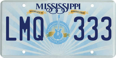 MS license plate LMQ333