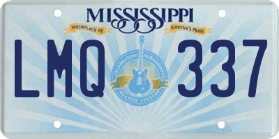 MS license plate LMQ337