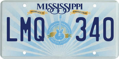 MS license plate LMQ340