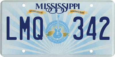 MS license plate LMQ342