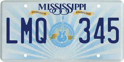 MS license plate LMQ345