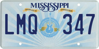 MS license plate LMQ347