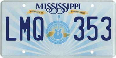 MS license plate LMQ353