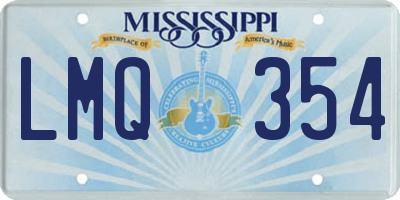 MS license plate LMQ354