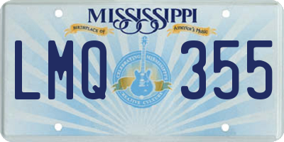 MS license plate LMQ355