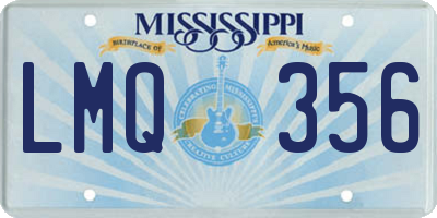 MS license plate LMQ356