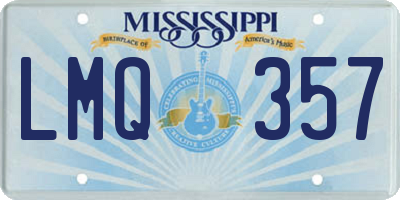 MS license plate LMQ357