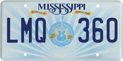 MS license plate LMQ360