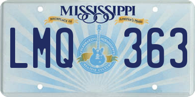 MS license plate LMQ363