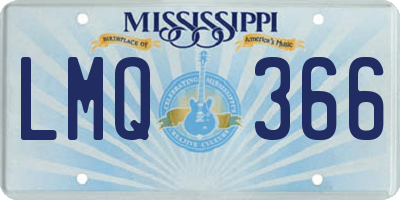 MS license plate LMQ366