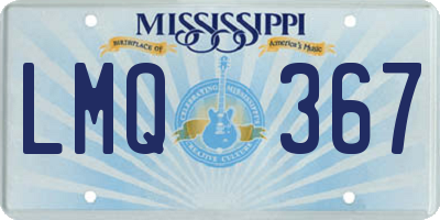 MS license plate LMQ367