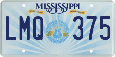 MS license plate LMQ375
