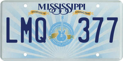 MS license plate LMQ377