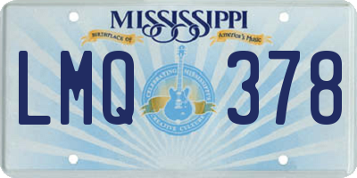 MS license plate LMQ378