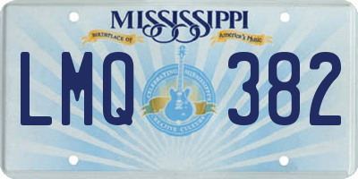 MS license plate LMQ382