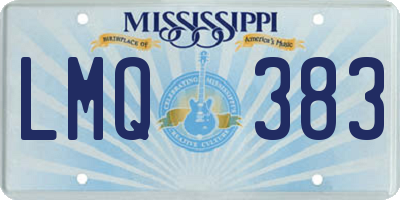 MS license plate LMQ383