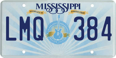 MS license plate LMQ384