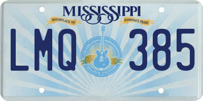 MS license plate LMQ385