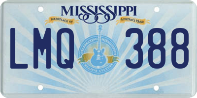 MS license plate LMQ388