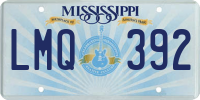 MS license plate LMQ392