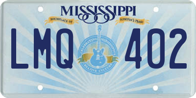 MS license plate LMQ402
